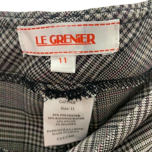 Le Grenier Womens 2 Pc Plaid Blouse Faux Vest Full Zip Top & Dress Pants Size 11 - Picture 10 of 12